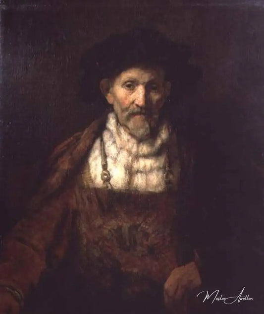 Portrait d'un vieil homme en costume d'époque - Rembrandt van Rijn - Reproductions de tableaux et peintures haut de gamme