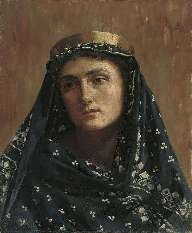 Portret van een dame in oosterse jurk - John Collier
