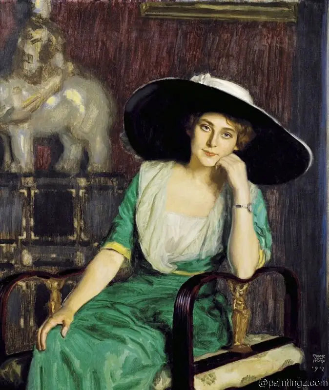 Portret van een Dame - Franz Von Stuck