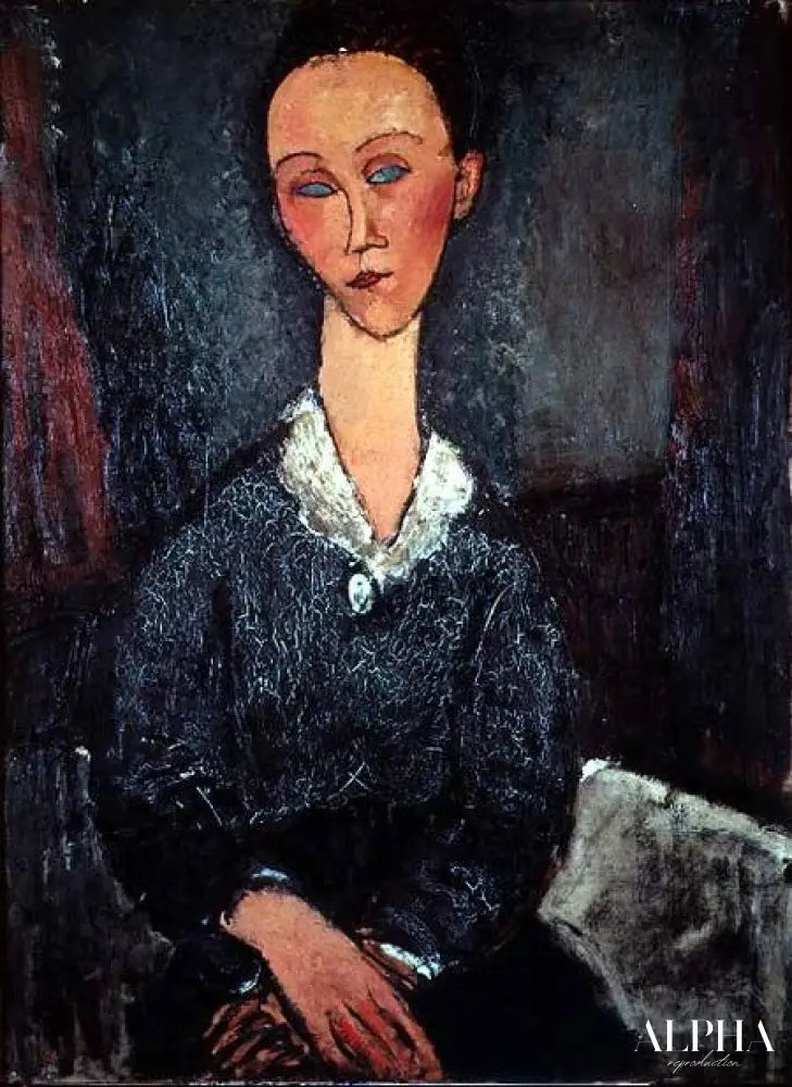 Portrait d'une femme au col blanc - Amadeo Modigliani - Reproductions de tableaux et peintures haut de gamme