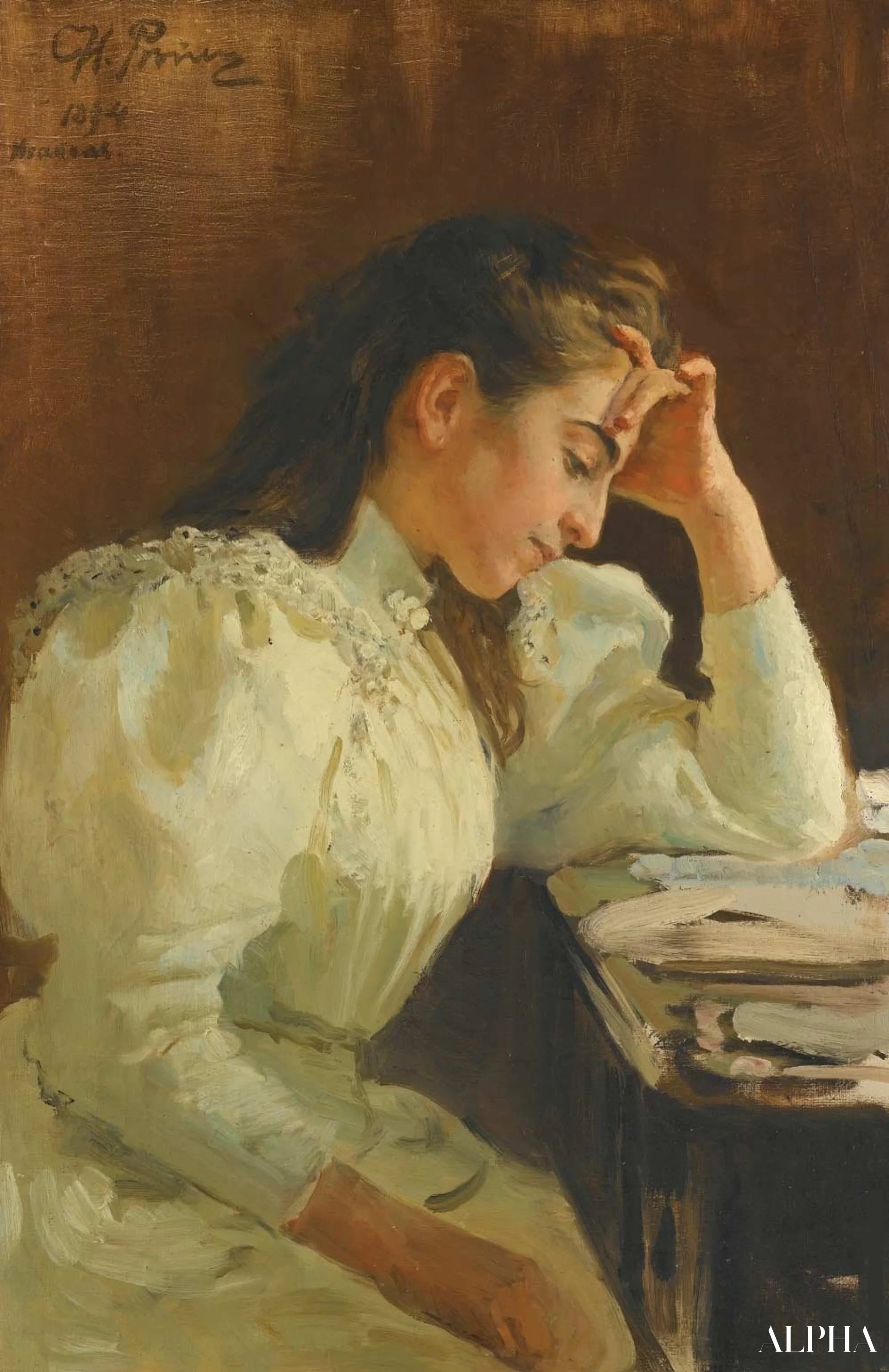 Portret van een Napolitaanse vrouw - Ilya Repin - Reproducties van schilderijen en hoogwaardige schilderijen