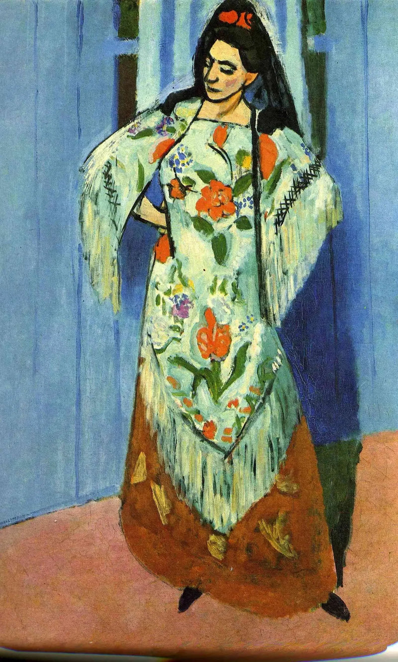 Volledig portret van mevrouw Matisse met een mantilla - Henri Matisse