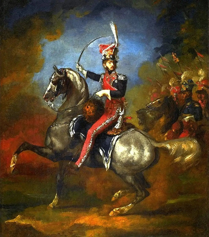 Paardportret van Wincenty Krasiński. - Théodore Géricault