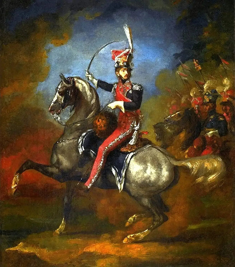 Paardportret van Wincenty Krasiński. - Théodore Géricault