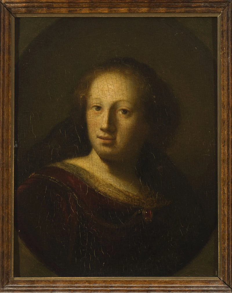 Portret van een vrouw met een robijnen hanger - Rembrandt