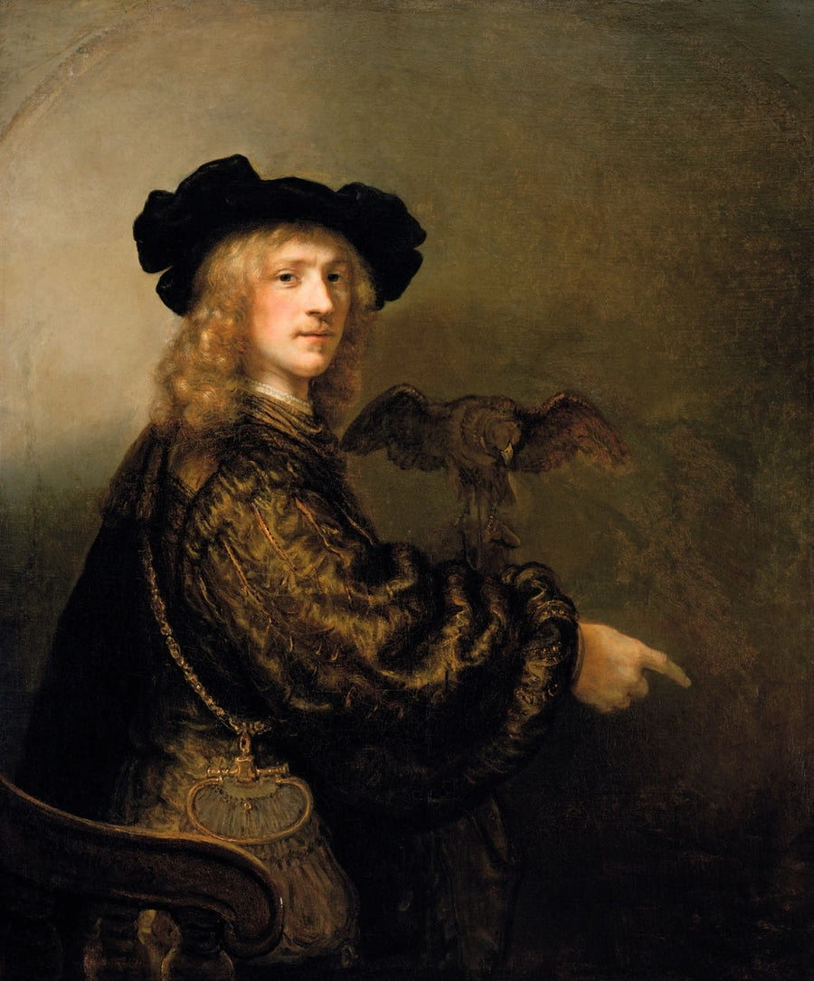 Portret van een man met een valk - Rembrandt