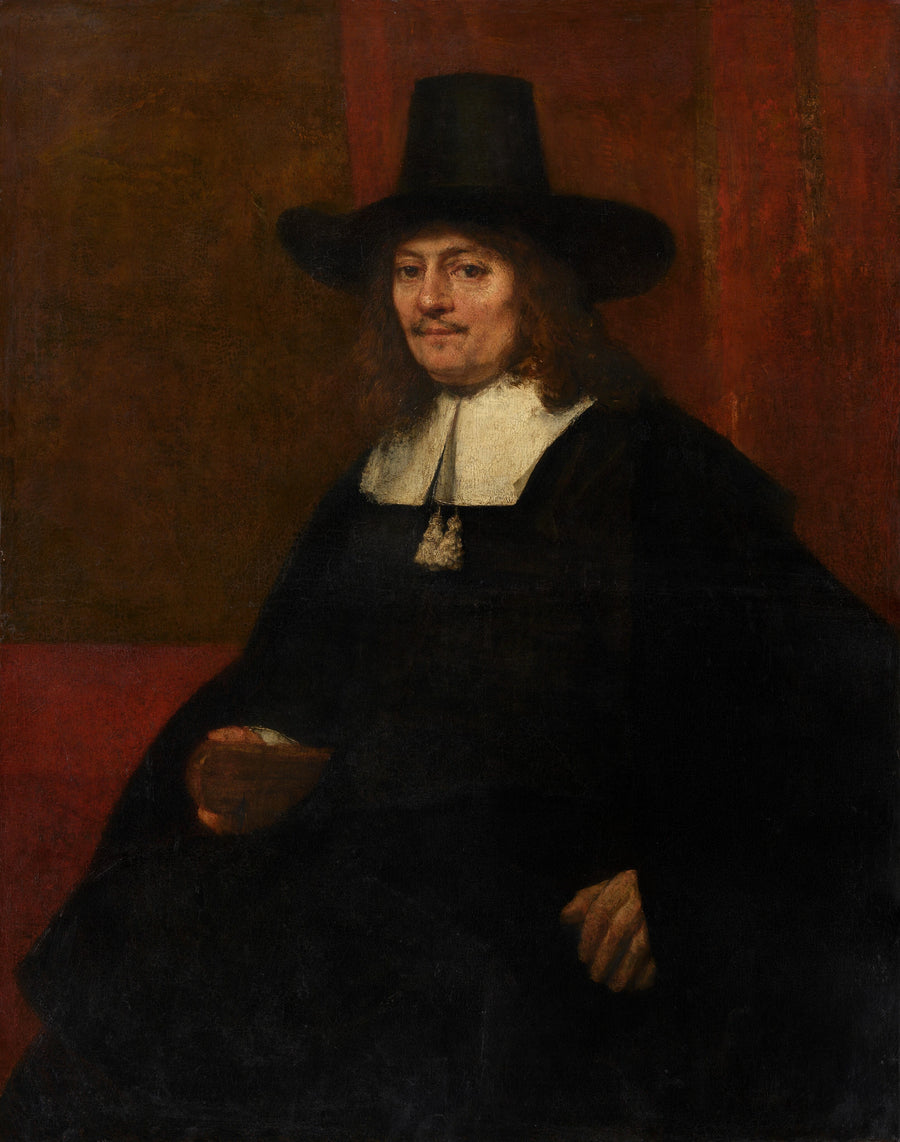 Portret van een man met een hoge hoed - Rembrandt