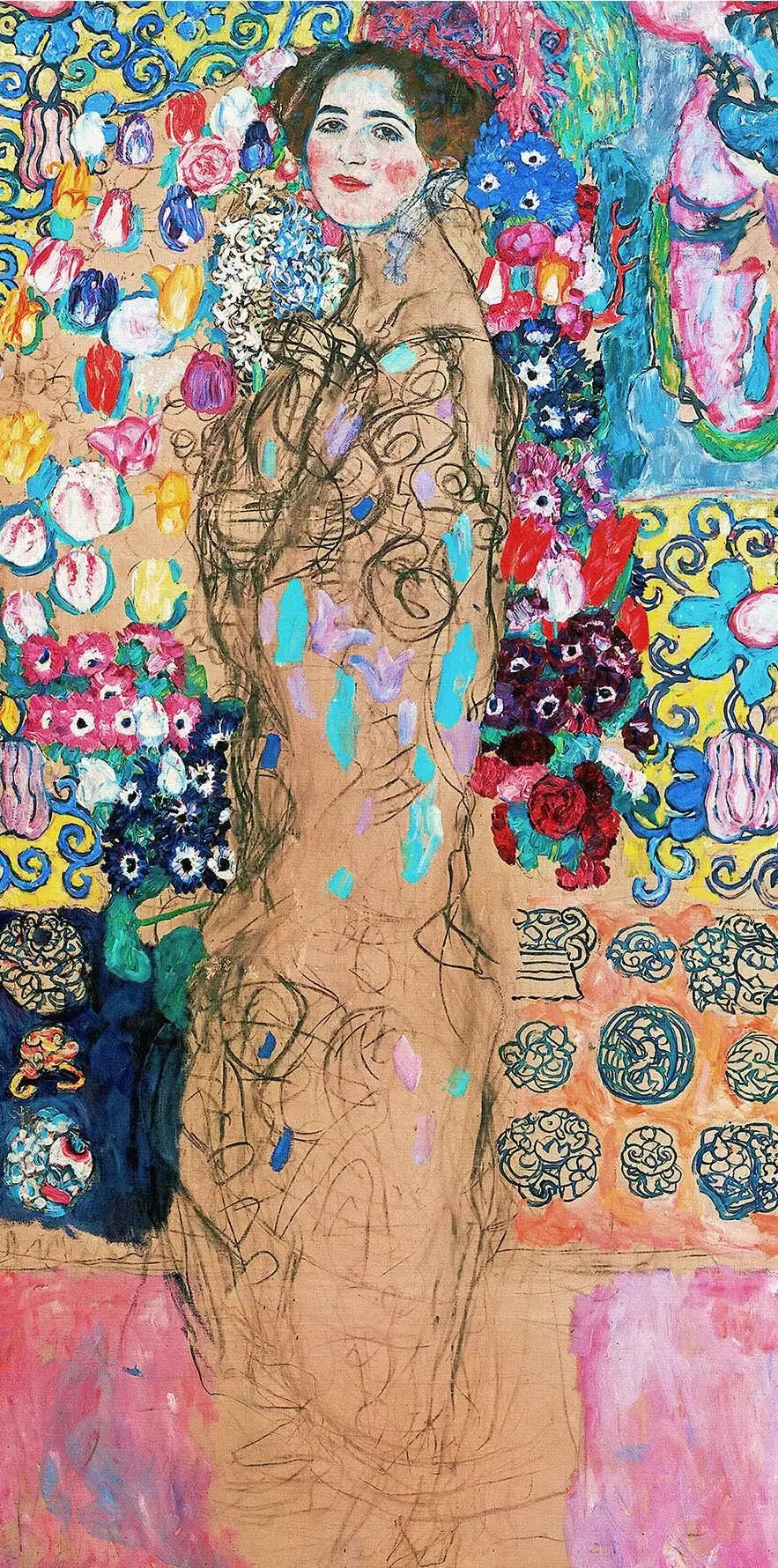 Onvoltooid portret van Maria Munk - Gustav Klimt