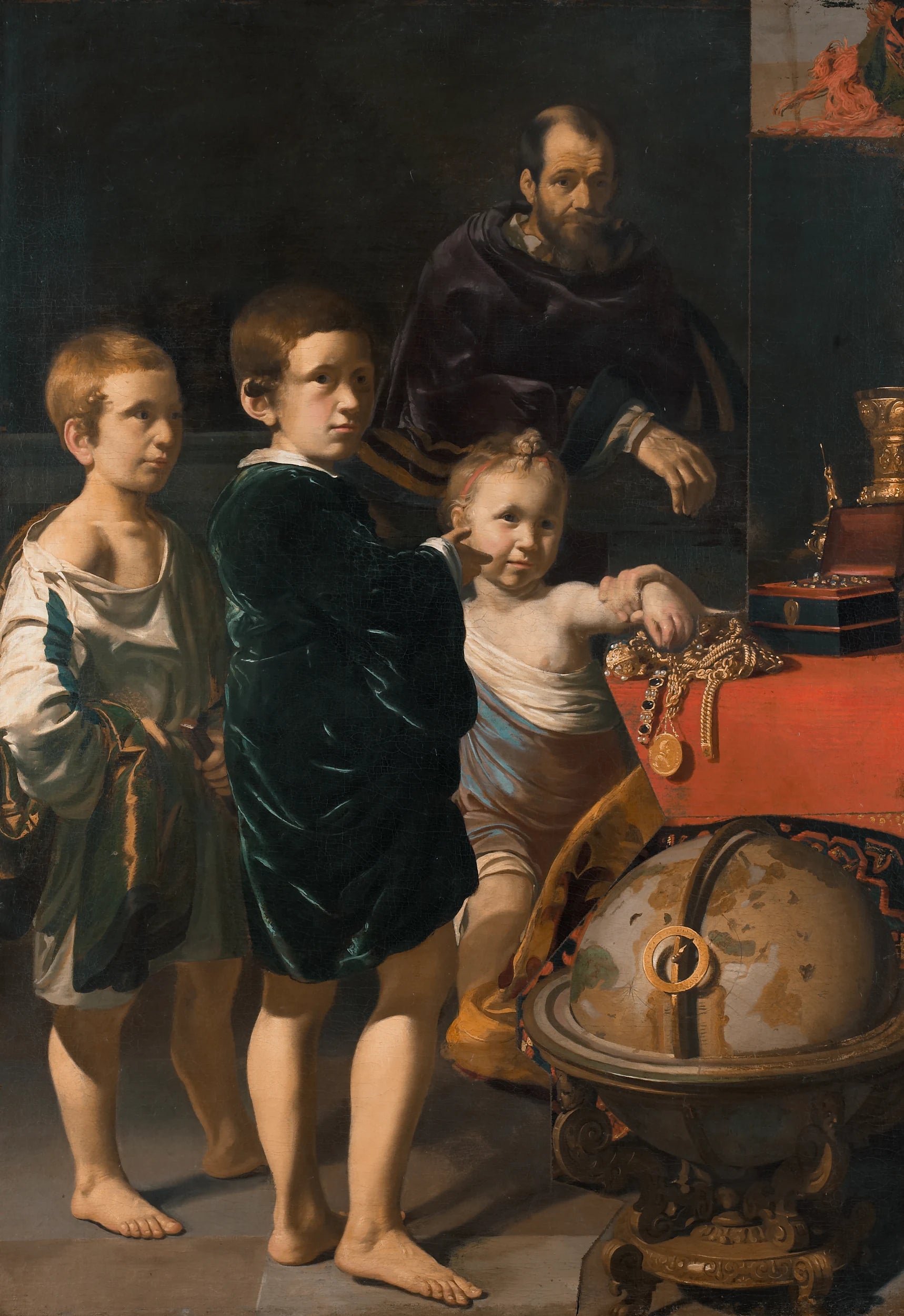 Portrait de trois enfants et d'un homme - Thomas de Keyser