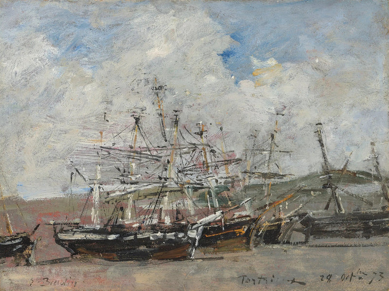 Portrieux. De haven bij laag water - Eugène Boudin