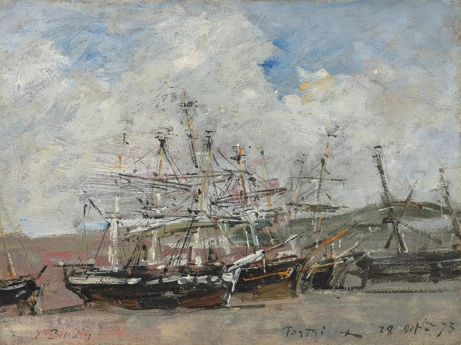 Portrieux. De haven bij laag water - Eugène Boudin