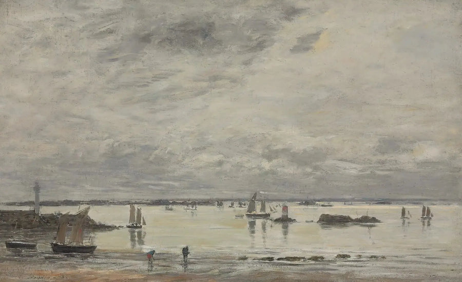 Portrieux, de haven bij laag water - Eugène Boudin