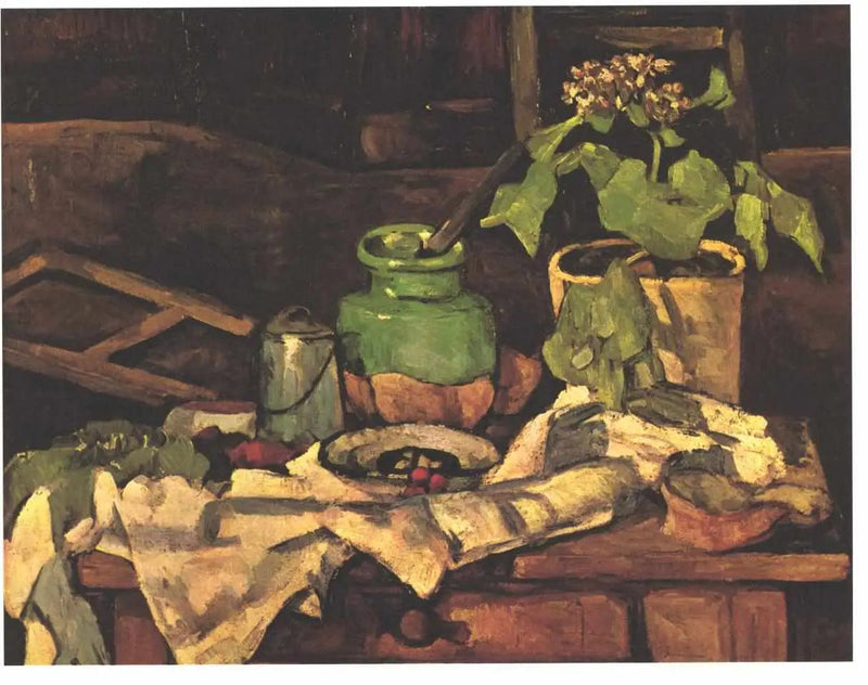 Bloempot op een tafel - Paul Cézanne