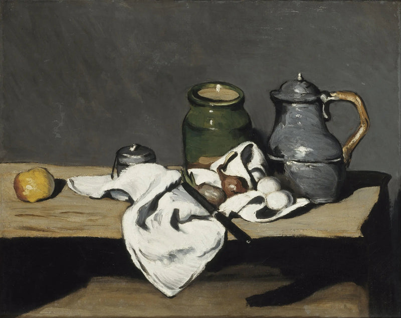Groene pot en tinnen waterketel - Paul Cézanne