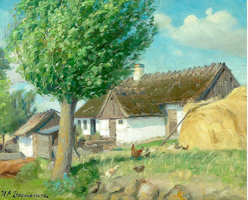 Kippen voor een boerderij met rieten dak. - H. A. Brendekilde

Source:
Poules devant une ferme au toit de chaume. - H. A. Brendekilde