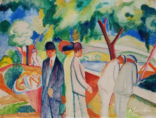 Poussette (Grande balade lumineuse) - August Macke - Reproductions de tableaux et peintures haut de gamme