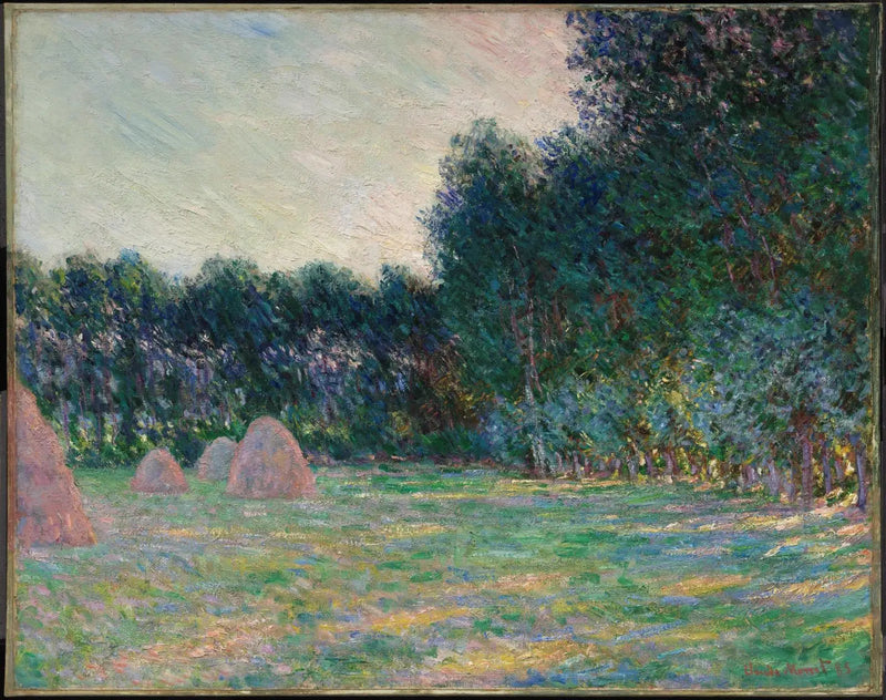 Weide met hooibergen nabij Giverny - Claude Monet