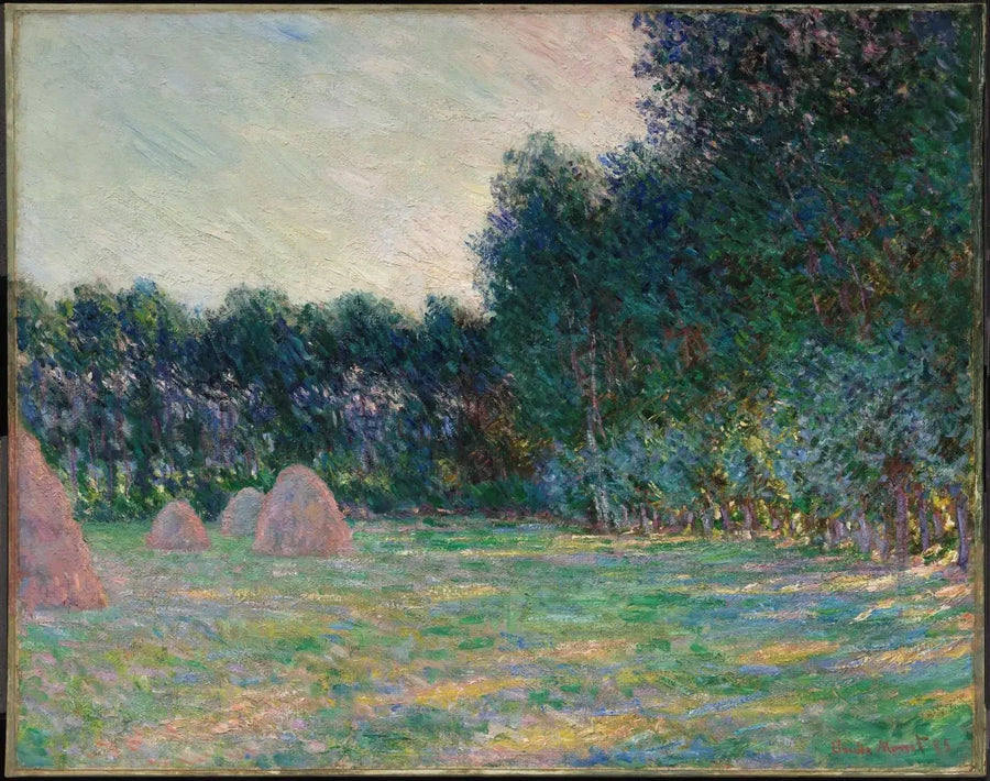 Weide met hooibergen nabij Giverny - Claude Monet