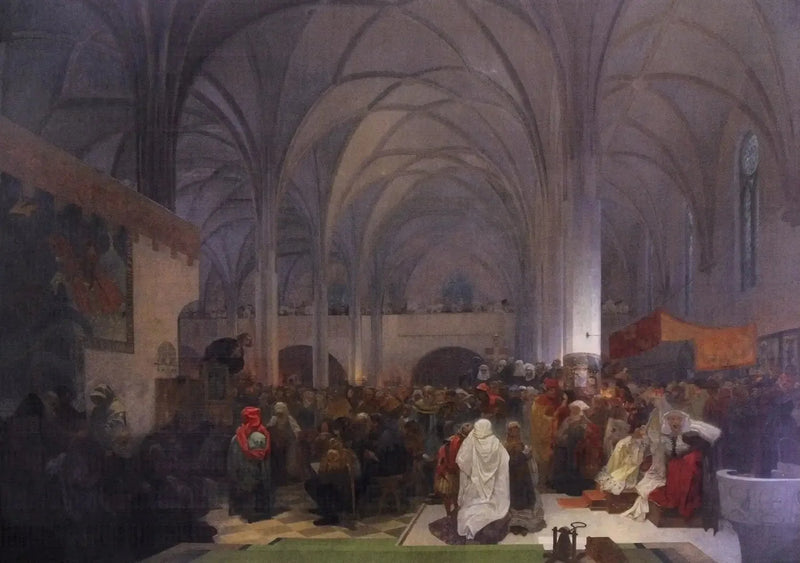 Prediking van Meester Jan Hus - Alphonse Mucha