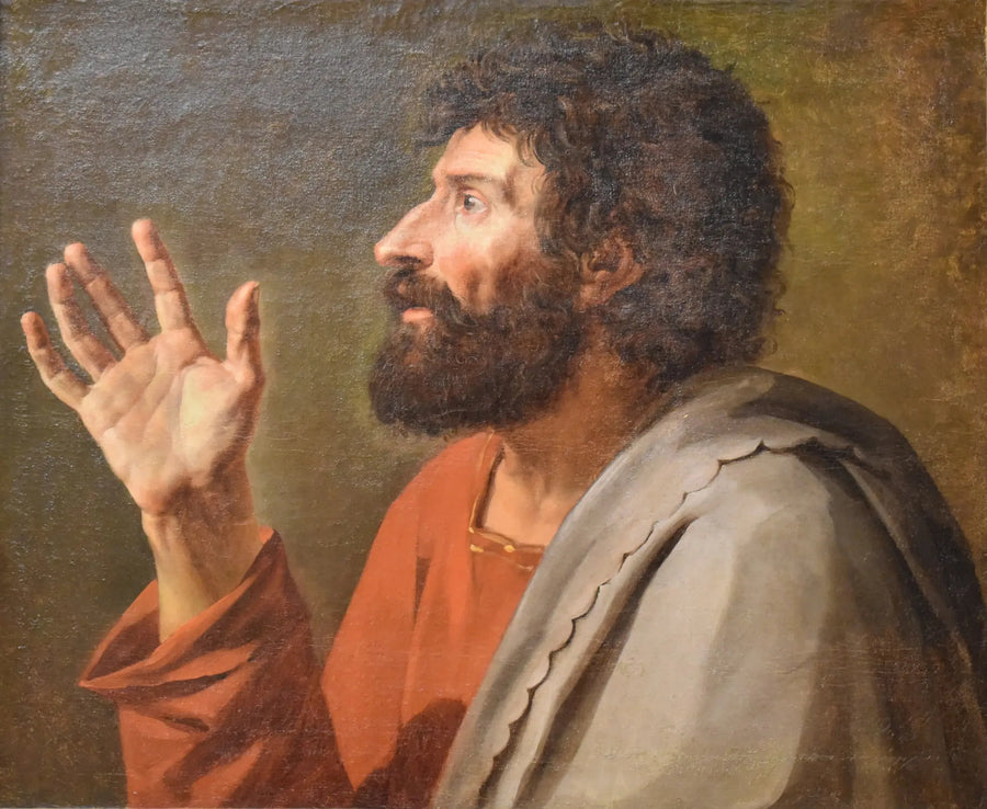 Eerste idee voor de oude Horatius van "Eed van de Horatii" - Jacques-Louis David