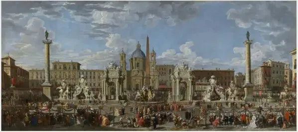 Voorbereidingen om de geboorte van de Dauphin van Frankrijk te vieren op Piazza Navona - Giovanni Paolo Panini

Source:
Préparatifs pour célébrer la naissance du Dauphin de France sur la Piazza Navona - Giovanni Paolo Panini
