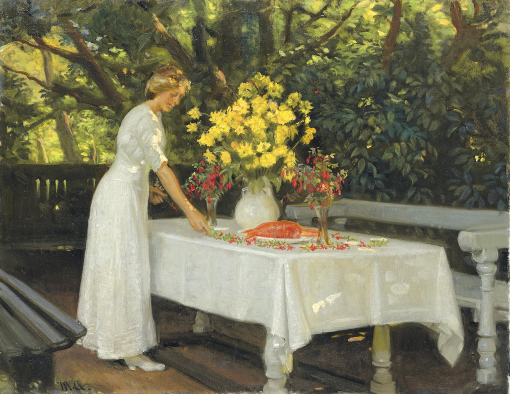 Préparation du déjeuner. - Michael Peter Ancher image 1 reproduction de peinture à l’huile