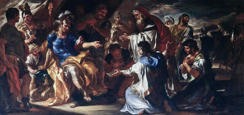Priam in de tent van Achilles - Francesco Solimena