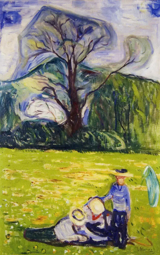 Lente in de tuin van Dr. Linde - Edvard Munch
