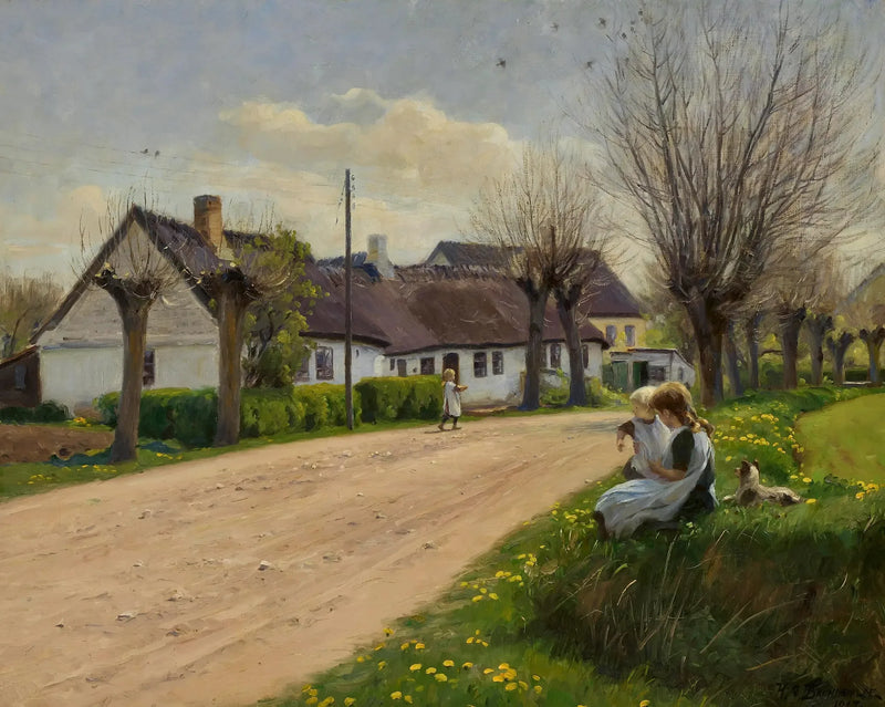 Lente in een dorp met meisjes langs de weg. - H. A. Brendekilde

Source:
Printemps dans un village avec des filles au bord de la route. - H. A. Brendekilde