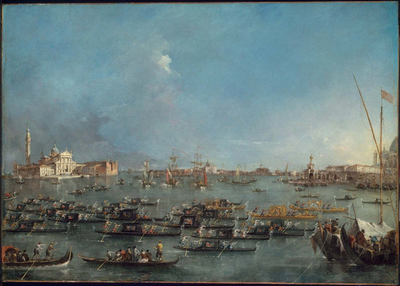 Processie van gondels in de Bacino di San Marco - Francesco Guardi