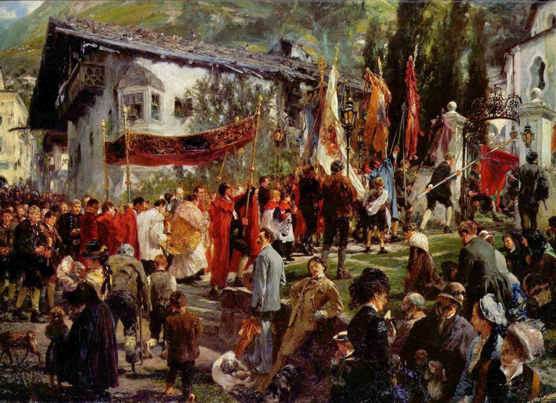 Processie van het Lichaams- en Bloedfeest in Hofgastein - Adolph von Menzel