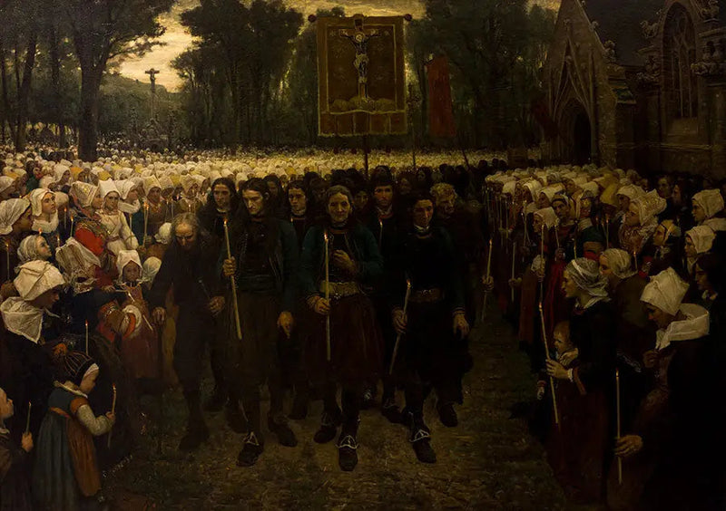 Processie van de Vergeving in Bretagne - Jules Breton
