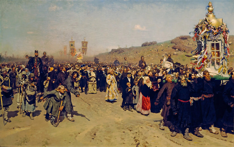 Religieuze processie in de provincie Koersk - Ilya Repin