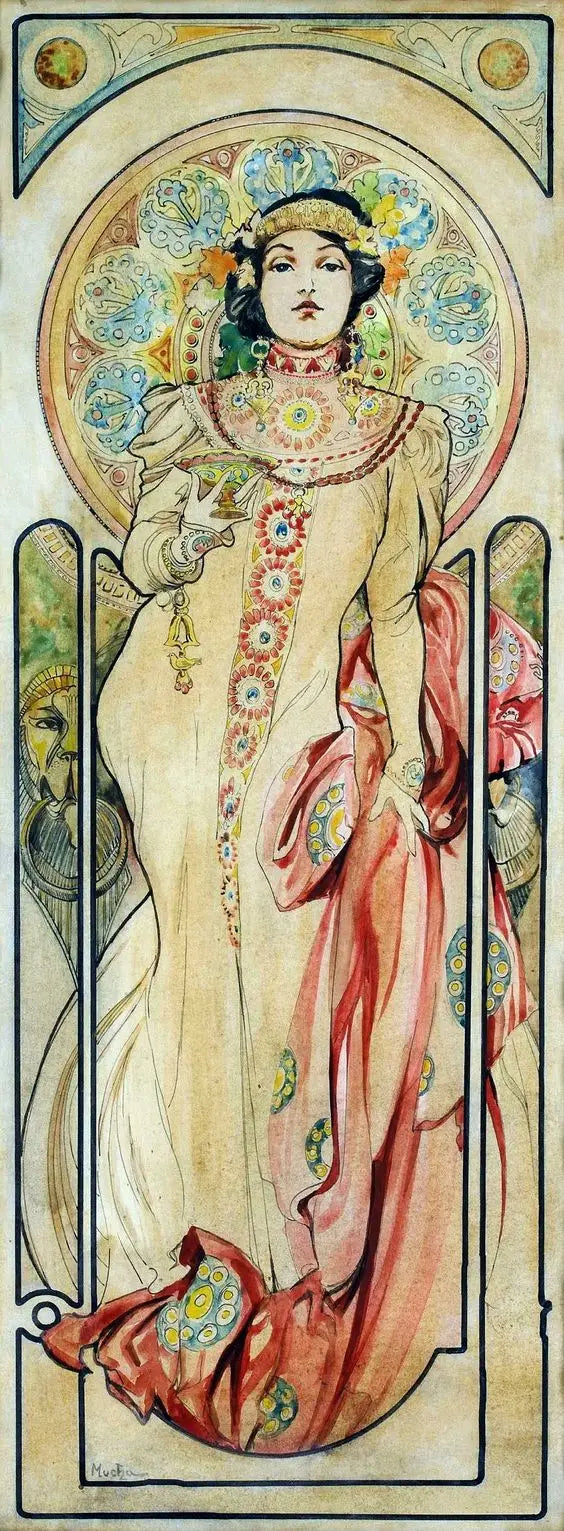 Posterontwerp voor de Champagne Moët et Chandon. - Alphonse Mucha