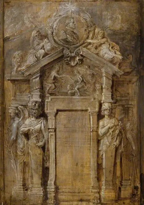Project voor de titelpagina van de Pompa Introitus...Ferdinandi - Peter Paul Rubens