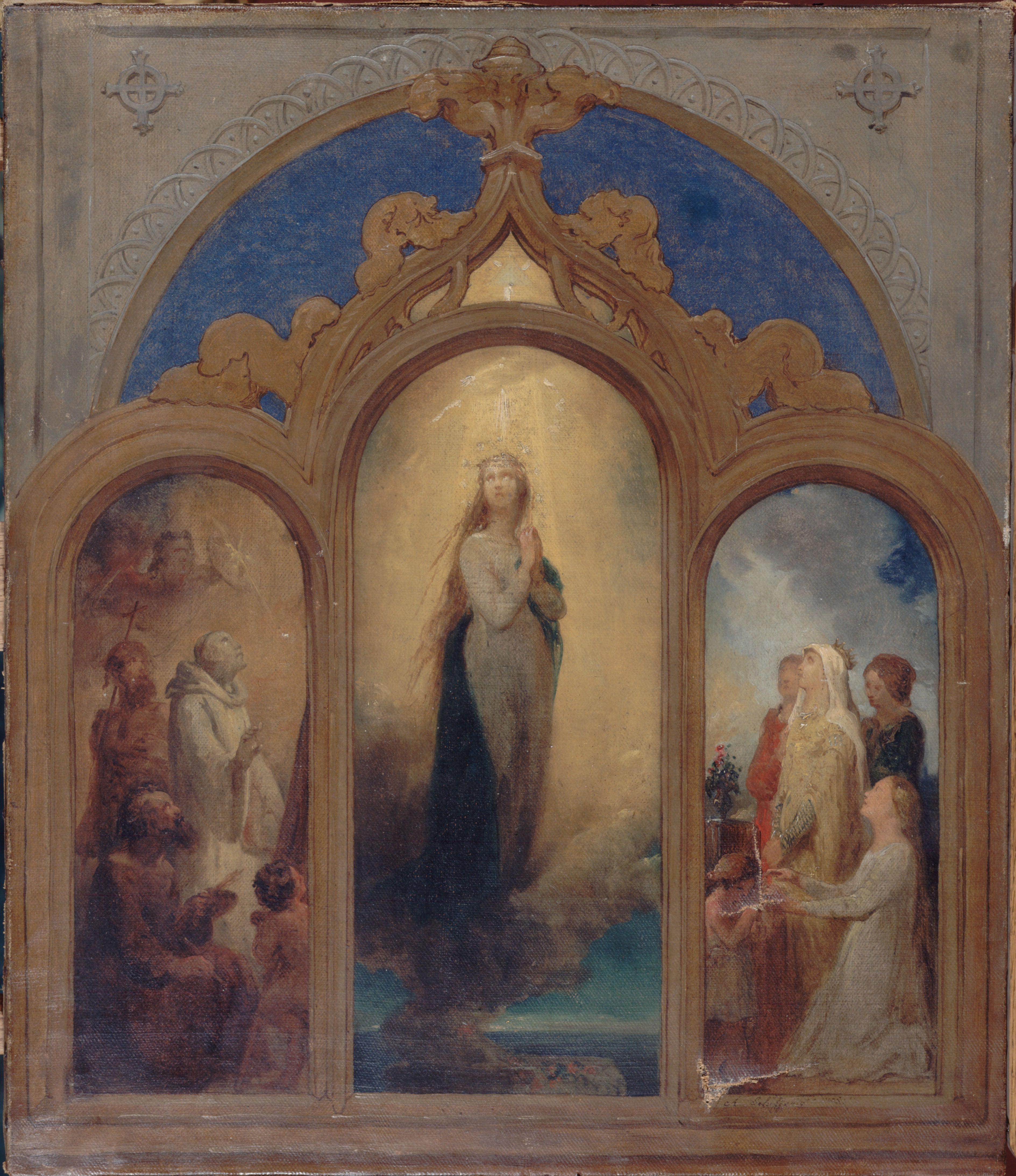 Projet pour un triptyque - Ary Scheffer image 1 copie peinte à la main à l’huile