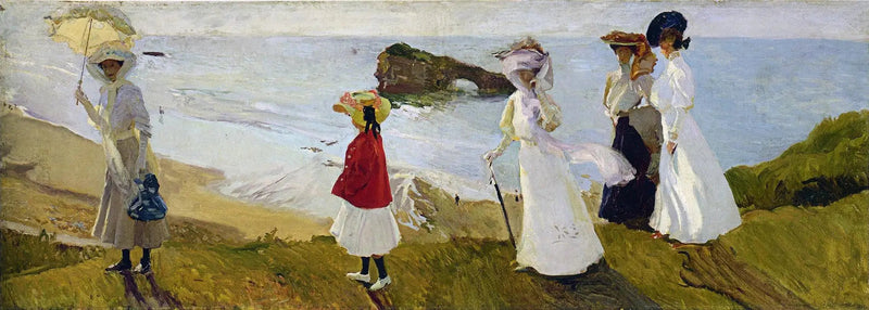Wandeling bij de vuurtoren van Biarritz - Joaquín Sorolla