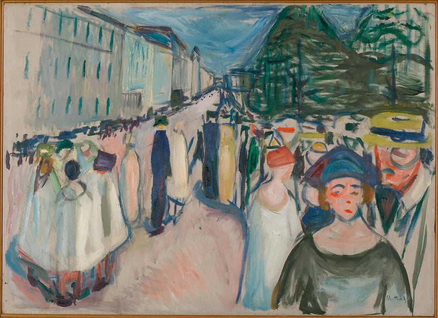 Wandeling op Karl Johan - Edvard Munch