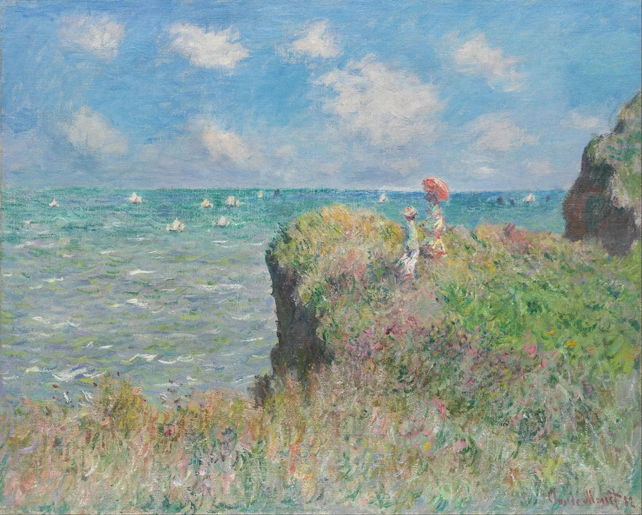 Wandeling op de klif, Pourville - Claude Monet