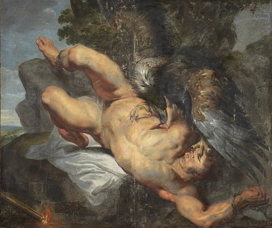 Prometheus geketend, met de adelaar - Peter Paul Rubens