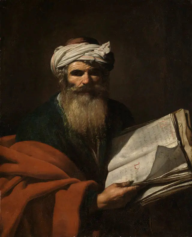 Reproduction du tableau « Prophète avec un livre - Le Caravage » par Alpha Reproduction en peinture à l’huile