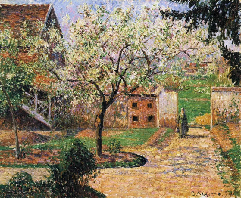 Bloeiende pruimen, Éragny - Camille Pissarro