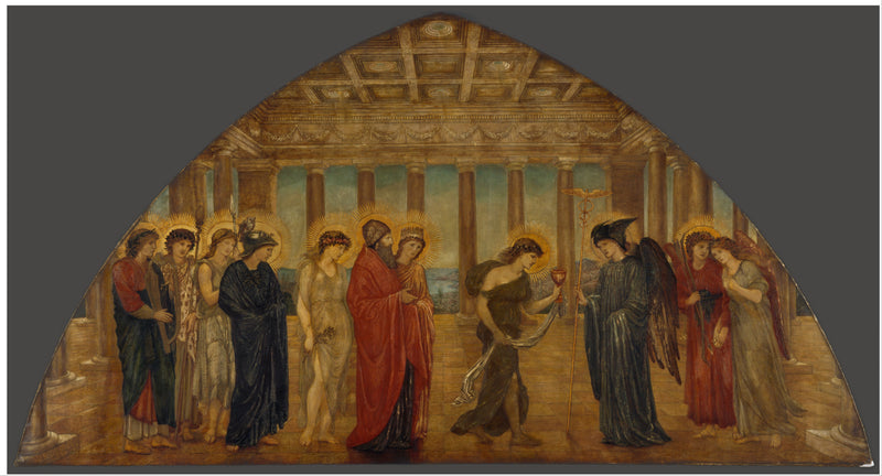 Psyché die de poorten van Olympus binnenkomt - Edward Burne-Jones