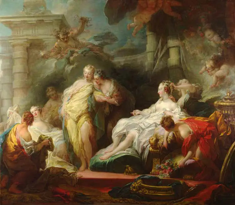 Psyche die haar zusters de geschenken van de liefde toont - Jean-Honoré Fragonard