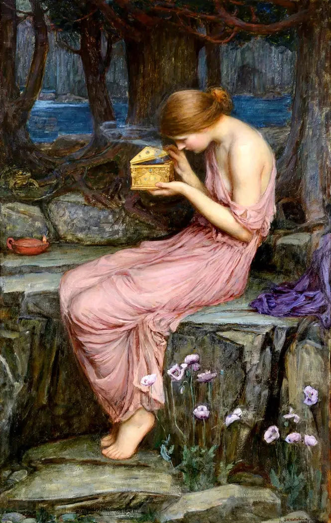 Psyche die de gouden doos opent - John William Waterhouse