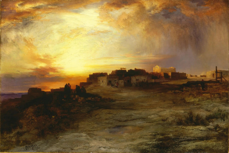 Pueblo bij zonsondergang (Laguna) - Thomas Moran

Source:
Pueblo au coucher du soleil (Laguna) - Thomas Moran