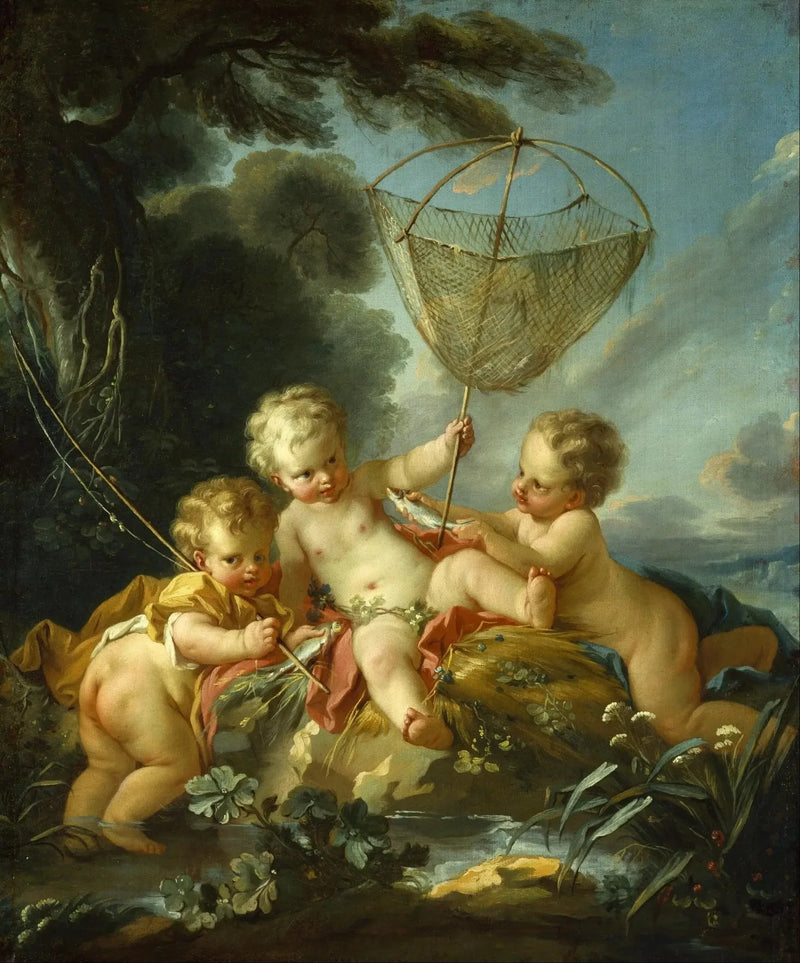 Putti en visser - François Boucher
