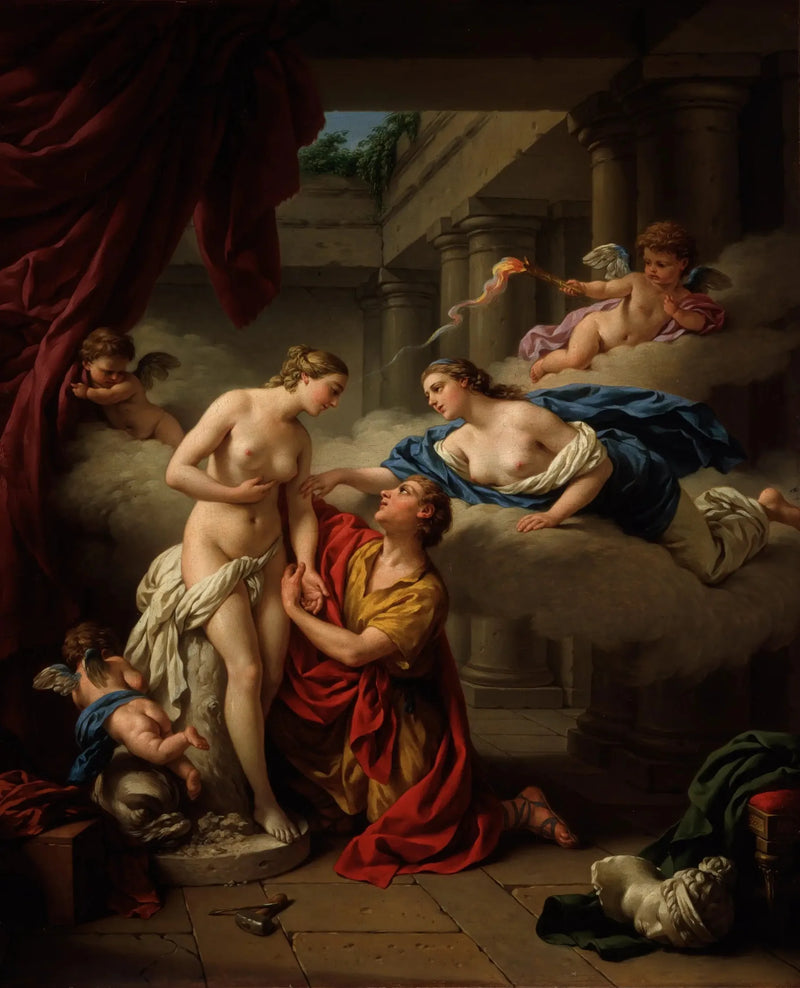 Pygmalion en zijn standbeeld - Louis Jean François Lagrenée

Source:
Pygmalion et sa statue - Louis Jean François Lagrenée