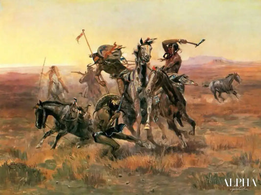 Quand les Blackfoot et les Sioux se rencontrent - Charles Marion Russell - Reproductions de tableaux et peintures haut de gamme