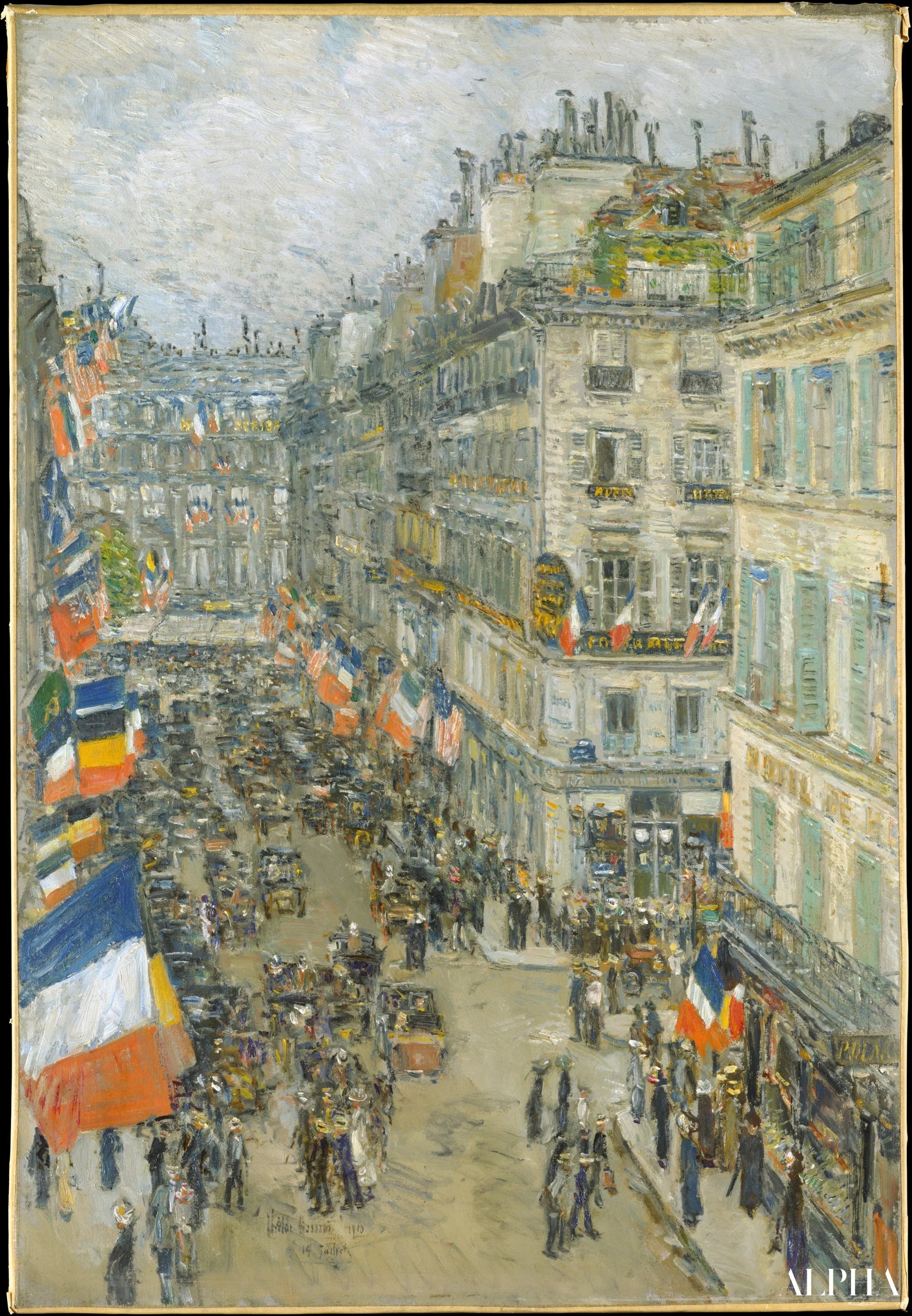 Veertien juli, Daunou straat, 1910 - Childe Hassam - Reproducties van schilderijen en hoogwaardige schilderkunst